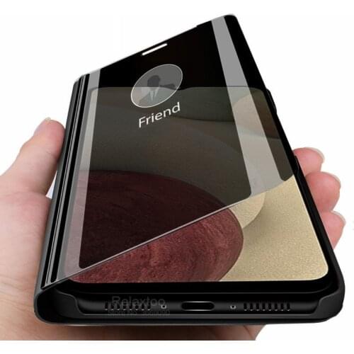 Smart mirror flip phone cover case for samsung galaxy A12 samsun A12 a 12 12A SAMSUNGA12 6.5" magnetic stand coque funda SM-A125