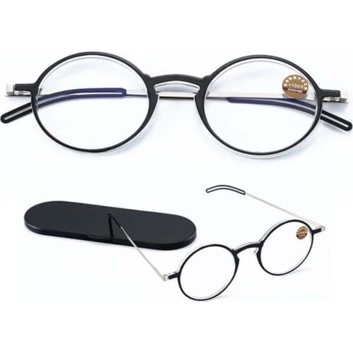 Anti Blue-Ray Universal Ultra-Thin Reading Glasses For Men And Women To Send Portable Mobile Phone Glasses Case