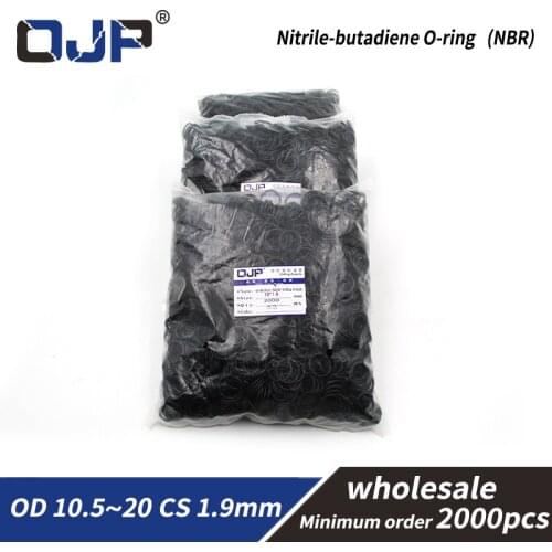 2000PCS/bag 1.9mm Thickness Rubber NBR Sealing OD10.5/11/11.5/12/13/14/15/16/17/18/19/20mm O Ring Seal Gasket Nitrile Oil Washer
