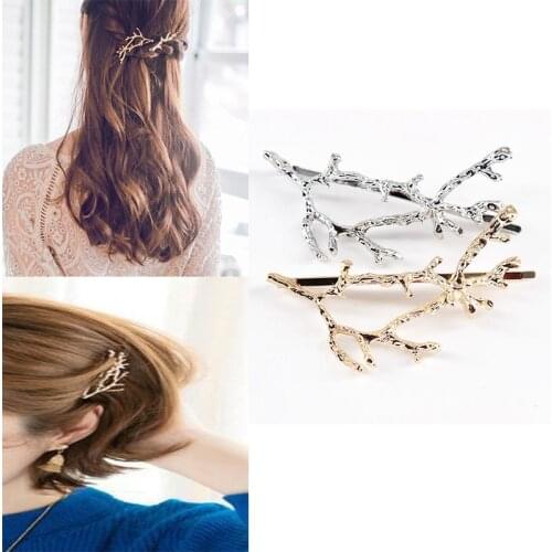 Vintage Gold Silver Tree Hair Clips Girls Alloy Branch Hairpins Fashion Hairgrips Lady Elegance Metal Hair Accessories For Women