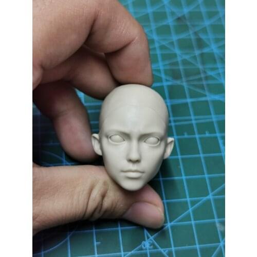 1/6 Scale Fighting Girl Alita Girl Women Unpainted Bald Head Big Eyes