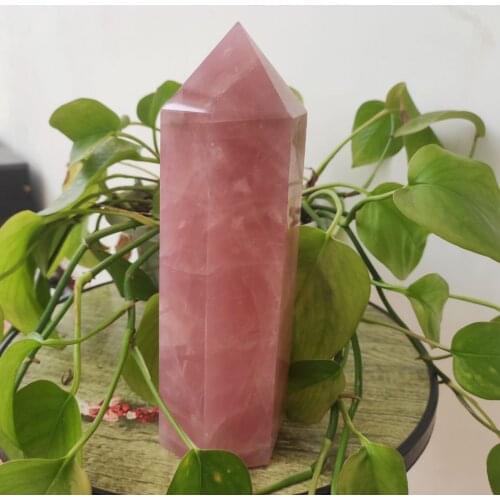 1pcs 1.4-1.6kg good quality natural pink rose quartz crystal tower healing pink crystal point