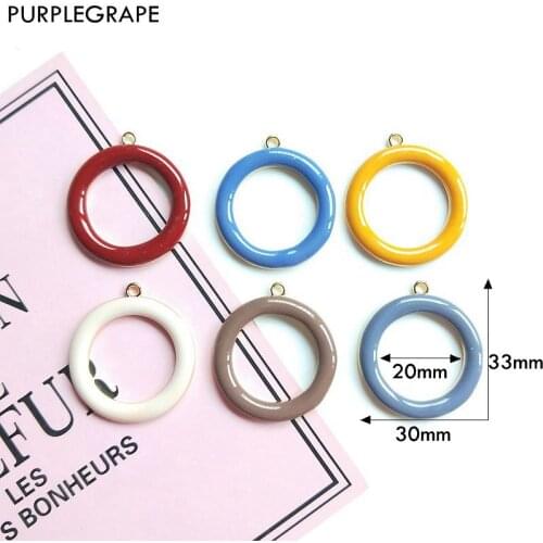 10pcs Alloy Pendant Diy Earrings Jewelry Accessories Handmade Materials Round