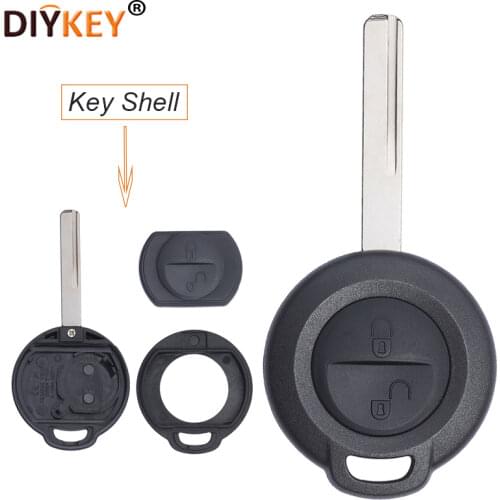 KEYECU 10PCS/Lot 2 Button For Mitsubishi Colt Warior Carisma Spacestar Key Shell Uncut Blank Blade Replacement Auto Car Cover