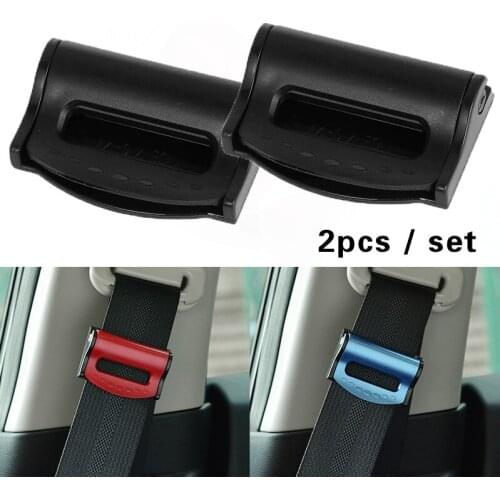 2PCS Plastic Strong Adjustable Car Safety Belt Clips Slip-Resistant Seat Belt Buckle Simple Clamp Fixing Clip Car Styling