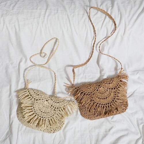 2021 Straw Bag Handbag Shoulder Aslant Package Dumplings Package Ins, Japan And South Beach Holiday Travel