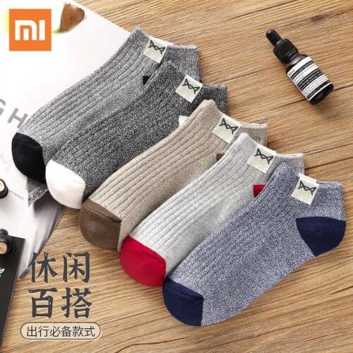 Xioami 5 Pairs/Multiple Batches of Cotton Invisible Mens Boat Socks Thin sweat-absorbent socks Summer and Autumn Short Socks