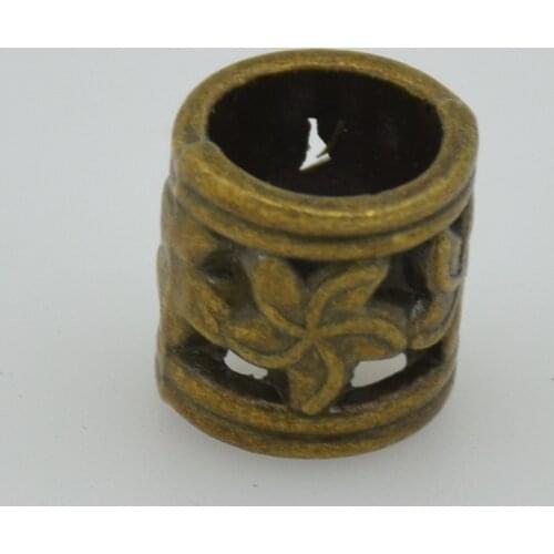 20Pcs Antique Bronze Dreadlocks Big Hole Beads Metal Carved Tube Spacers Beads For Jewelry Making 10x10mm