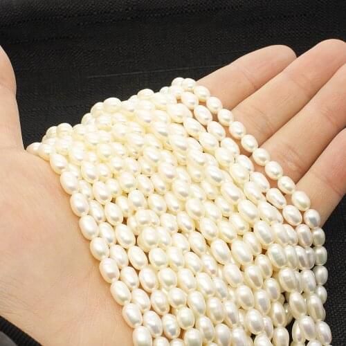 5-6mm A Grade---AAA Grade Natural Freshwater Pearl Loose Beads Rice Shape White Pink Purple Colors DIY For Necklace Bracelet