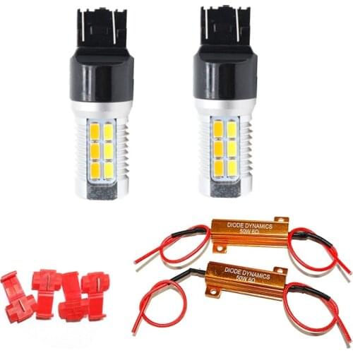 2pcs Dual Color White Amber Daytime Running Light 1157 BAY15D T20 7443 T25 3157 Front Turn Signal Light LED Brake Light Bulbs
