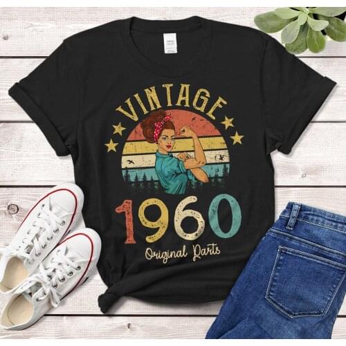 Vintage 1960 Quarantine Edition T-Shirt Rosie Women 61 Years Old 61st Birthday Party Gift Idea Mom Wife Funny Tshirt Clothing
