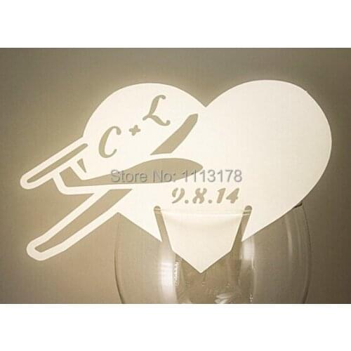 Personalized design only for you wedding party Airplane place cards Glider wedding escort cards wine glass cards name seat cards