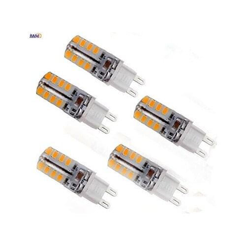 IWHD 5pcs 3W G9 LED Bulb Dimmable 110V-220V G9 32XSMD3528 LED Bulb LED Bi-pin Corn Lights Cover High Bright Spotlight