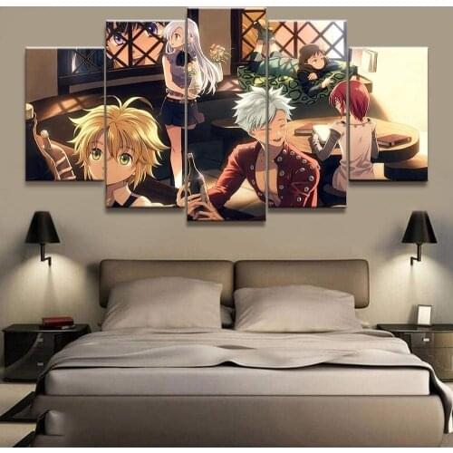 5 Piece Wall Art Canvas Anime Manga Pictures Figure Posters And Prints Home Decor Modern Living Bedroom Decoration Paintings