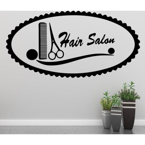 Cute hair salon Art Sticker Waterproof Wall Stickers For Barber Room Decals Wall Decor Vinyl Poster Hair Cut Wallpaper Mural