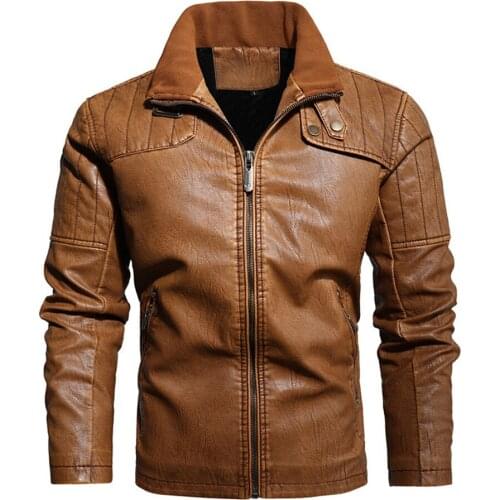 Men Spring Autumn Thin Leather Jacket Fashion Coat Lightweight PU Leather Jacket Male Motorcycle Jacket Thin Faux Leather Coat