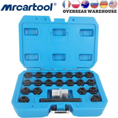 MR CARTOOL 22Pcs Wheel Lock Sets Special Tire Anti-theft Screws Removal And Install Key Socket Sleeve Tool Kits For VAG 521 540