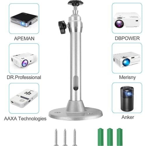 Mini Ceiling Wall Projector Mount, Angle Adjustable with 360 Degrees Rotatable Heads Compatible with QKK, Anker, Leisure 3 and m