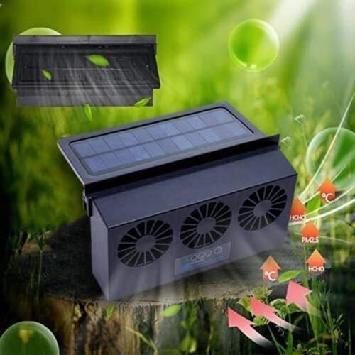Newest Universal USB Solar Powered Car Ventilator Solar Powered Car Exhaust Fan Car Radiator,Eliminate The Peculiar Smell Inside