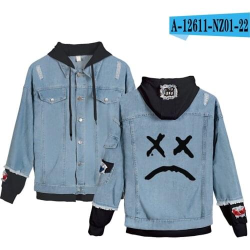 New Fashion Denim Clothes Revenge Hooded Denim Jacket Creative Men/women Hoodie Autumn Sweatshirt Lil Peep Cry Baby Sweatshirt