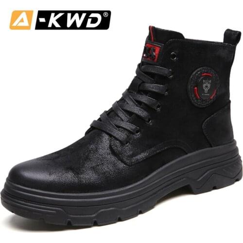 New Autumn Breathable High-Tops Man Schoes Zapatos De Hombre Cuero Genuine Leather Shoes Men Wear Resistent Leather Sneakers Men