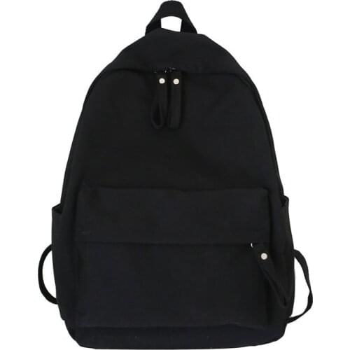Solid Black Backpack Water Proof Oxford School Bag Minimalist style Unisex Leisure Or Travel Bag Brand High Quality Shoulder Bag