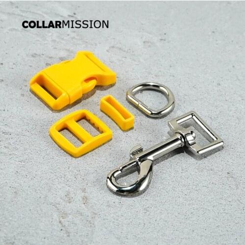 Plastic buckle+Tri-Glid+square keeper+D ring+metal dog clasp/set)Good quality aurantia 20mm DIY dog collar accessories