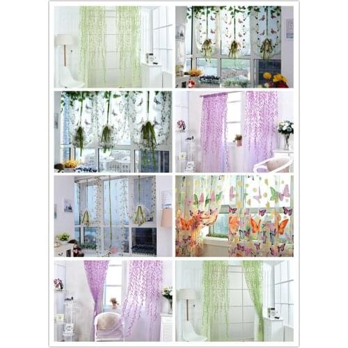 Variety of curtains Pastoral Tulle Window Curtain Drape Panel Sheer Scarfs Valances Window Scarfs Home Textile Hot