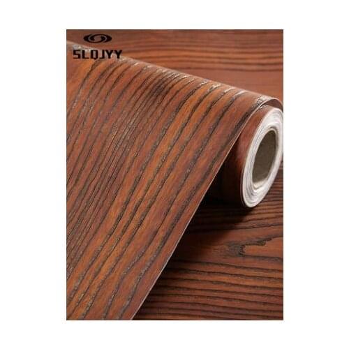 Wallpaper self-adhesive thickening 3D wood grain stickers wardrobe desk furniture renovation stickers waterproof Boeing film