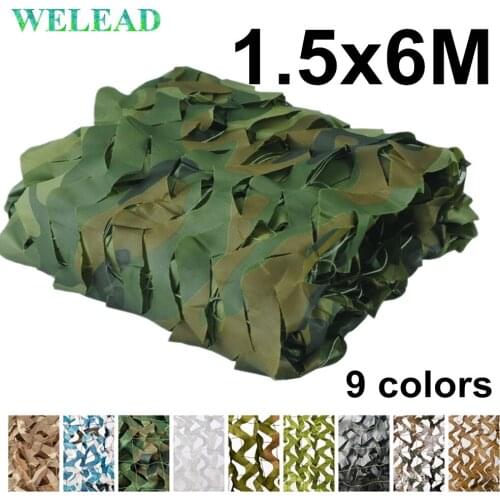 WELEAD 1.5x6M Reinforced Camouflage Net Military White Black Sand for Outdoor Awning Garden Shade Cover Hiding Mesh 1.5*6M 1.5x6