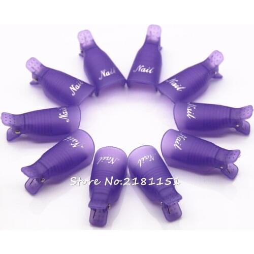 10 Pcs Acrylic Reusable Gel Nail Polish Remover Wrap Nail Art Soak Off Nail Polish Remover Cleaner Clip Cap Gel Remover Tool