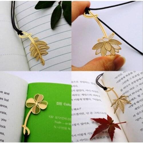 4pcs/lot Small Size Golden Flower Series Metal Bookmark Best Gift For Reader Flashcards Book Marks Stationery Office Papelaria
