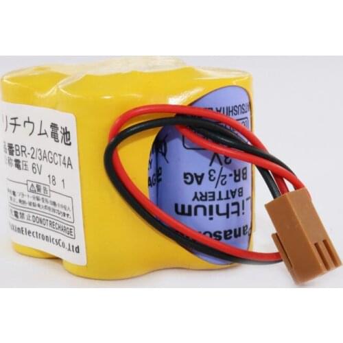 50PCS SALE NEW BR-2/3AGCT4A 6v battery PLC BR-2/3AGCT4A lithium-ion batteries with Brown belt hook plug free shipping
