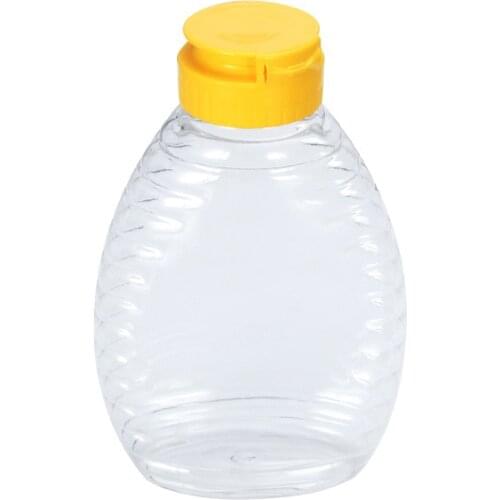 500g Honey Bottle With Lid, Squeeze Type Silicone Valve Cap, Ketchup Bottle, Food Preservation Storage Sealed Jar Leak-Proof