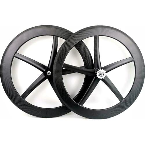 700C 25mm width 5-Spokes Clincher/tubular carbon Wheels Five-spoke 65mm depth for Track/ Road Bike carbon wheelset