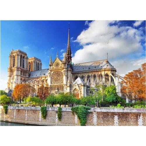 DIY Diamond painting cross stitch 5d Diamond embroidery French Notre Dame full square round mosaic painting Scenic castle L33
