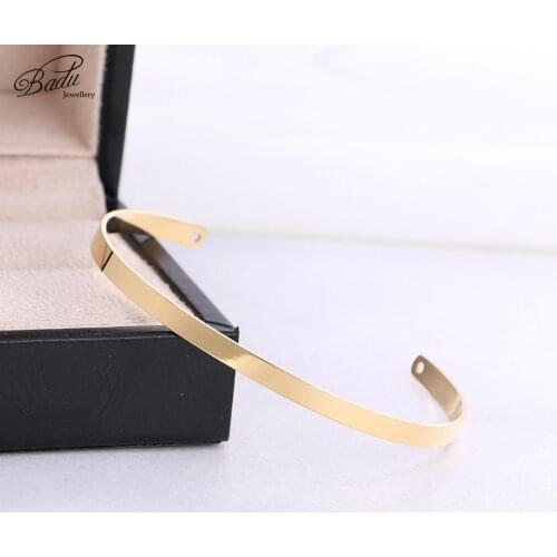 Badu Blank Cuff Bangle Stainless Steel Bracelets Bangles for Women high polished Bracelet Jewelry DIY Jewelry Making