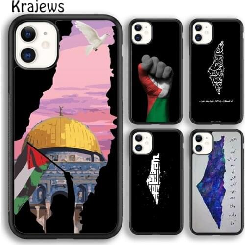 Krajews Free Palestine Map Arabic Phone Case Cover For iPhone 5 SE 6s 7 8 plus 11 12 pro X XR XS max Samsung Galaxy S8 S9 S10