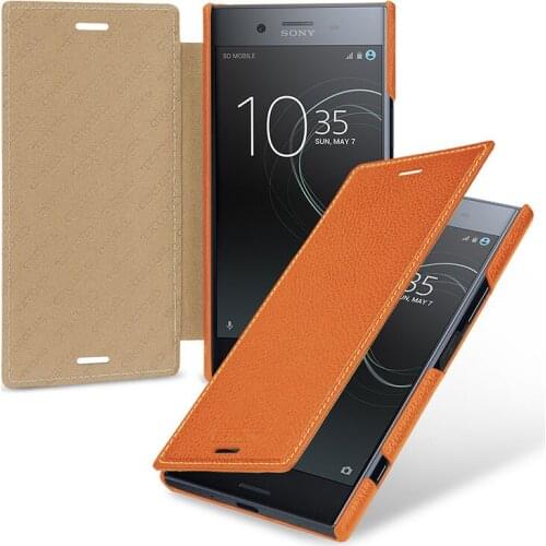 Business Flip Phone Fundas Skin Coque capa Ultra-thin Bag Luxury Genuine Leather Case for Sony Xperia XZ Premium 5.5inch