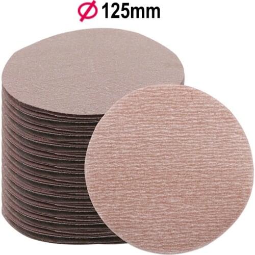 1PCS Red Circular Polishing Discs 125mm With Grits Felt Wheel Polishing Sharpening Sand Paper Tool Accessories