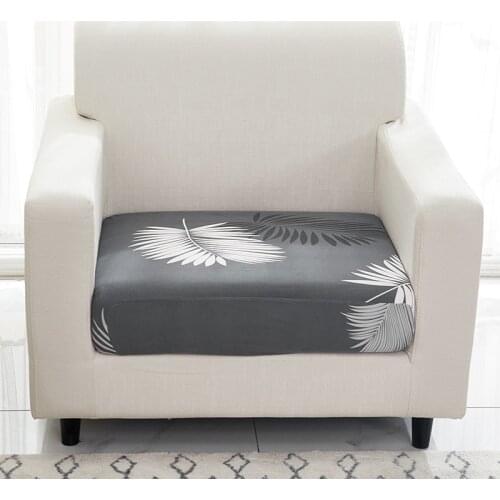 Sofa Seat Cushion Cover Elastic Solid Floral Printing Colorful Pet Kids Furniture Protector Stretch Washable Removable Slipcover