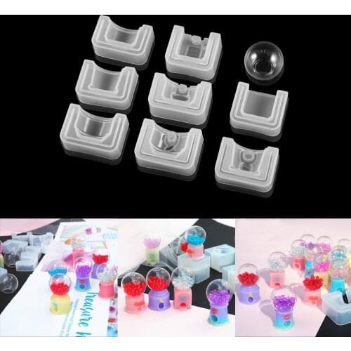 Crystal Silicone Quicksand Game Machine Mold Twisting Ball Resin Mold Epoxy Twisting Machine Mold for DIY Resin Casting Craft
