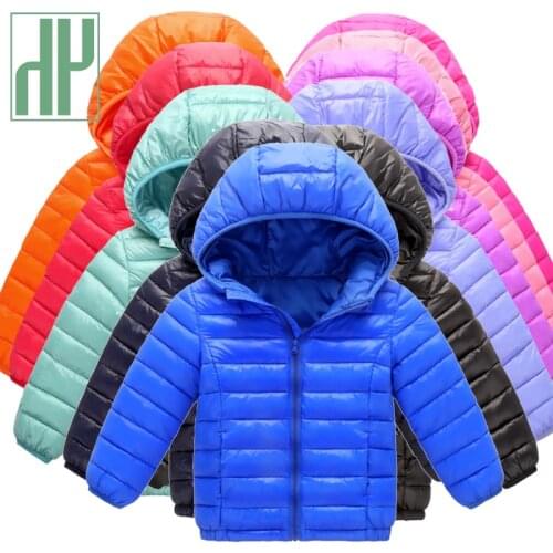 HH Baby Girls Boys Parka Light kids jacket hood cotton Down Coat winter children jacket spring fall toddler outerwear & coats