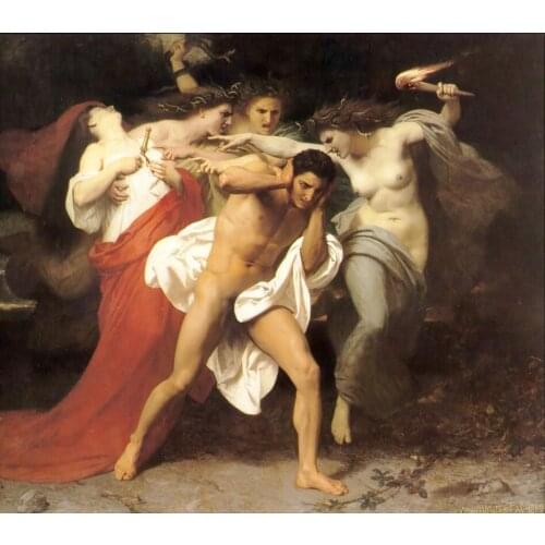 Handmade Oil painting reproduction Orestes Pursued by the Furies by William Bouguereau