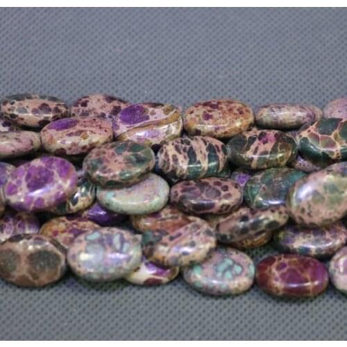 Kindgems DIY Purple Emperor Beads Gems Stone Beads Strand 15"/Diy For Jewelry Making for Women Oval Shape Smooth Surface Bead