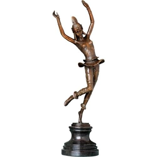 Classical Woman Dance Bronze Statue Sculpture Antique Western Female Art Marble Base Gorgeous Home Decor Gift