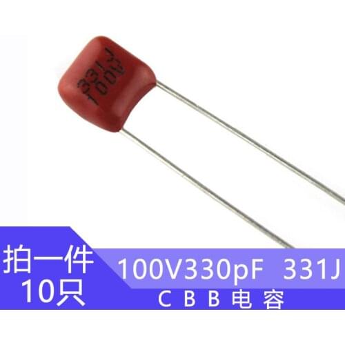 CBB capacitance 100v330pF Foot pitch 5mm 100v330pF Film capacitor 331J