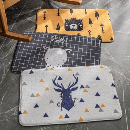 Ins Nordic Deer Kitchen Rug Anti Slip Floor Mat Kitchen Mat Entrance Hallway Doormat Kitchen Carpet Rug Love the Air Pinted Mat