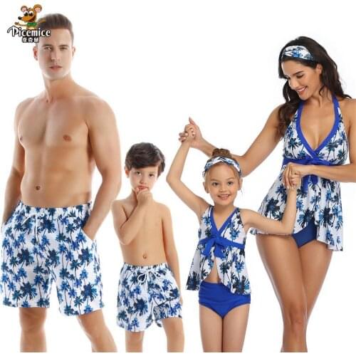 Mother Daughter Swimsuit Family Matching Swimwear Mommy And Me Bikini Clothes Father Son Shorts Mom And Daughter Bathing Suit
