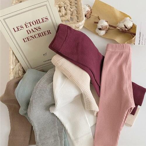 2020 New Autumn Cotton Baby Pantyhose Children Pants Girls Ankle-length Flexible Warmer Leggings Baby Girl Stripe Leggings